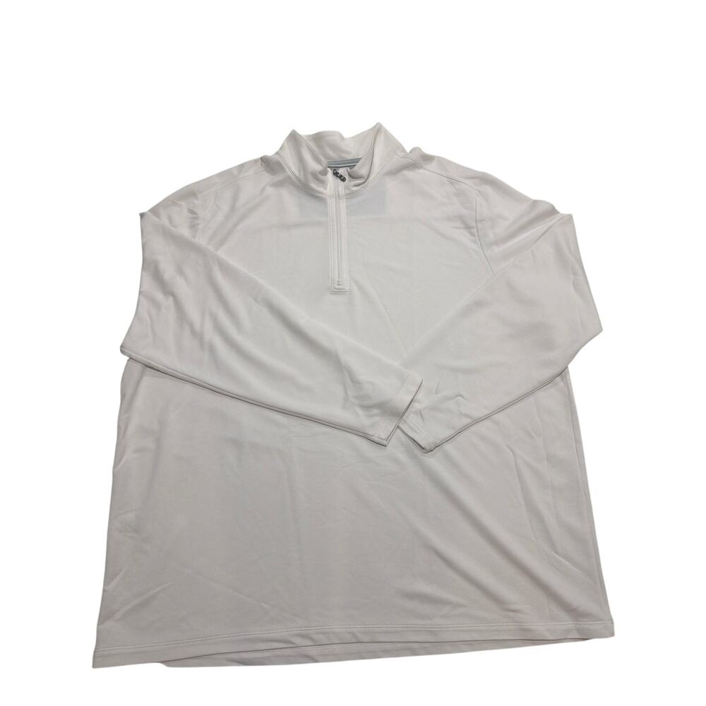 Tommy Bahama Men's White XXXL 1/4 quarter zip pullover Performance Long Sleeve